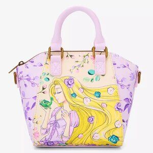Loungefly Disney Tangled Satchel Rapunzel Pascal Floral Mini Handbag Purse Bag